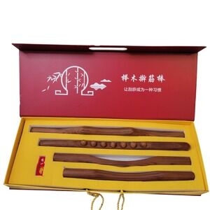 NIB‎ Meridian Massage Sticks Wood Therapy Tools Body Sculpting Massage Relax Kit